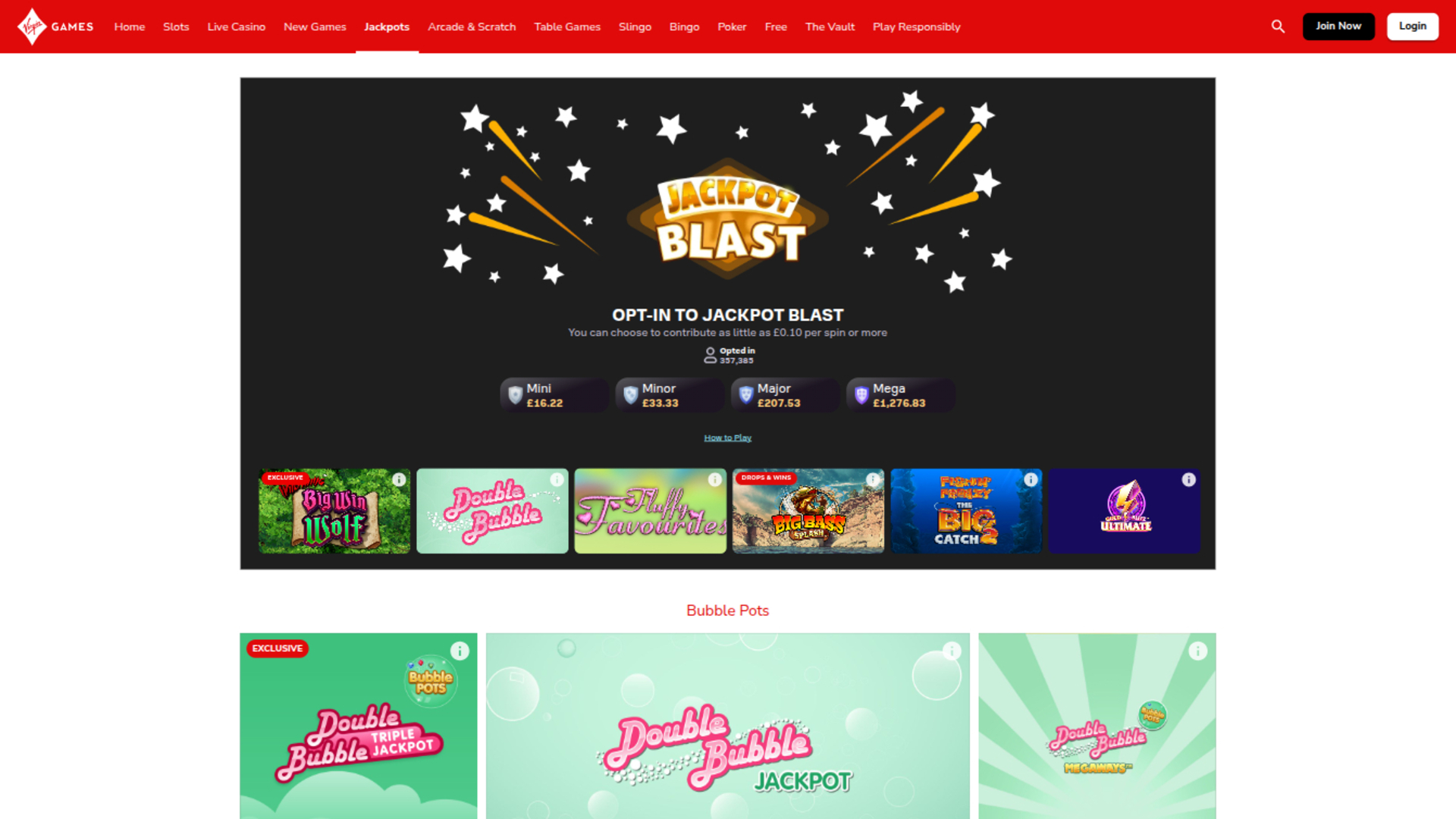 Virgin Games Desktop Jackpot