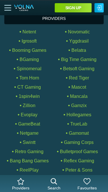 Volna Casino Mobile Game Developers