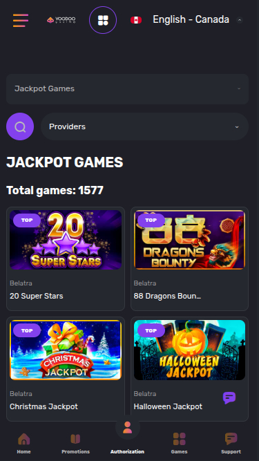 Voodoo Casino Mobile Jackpot