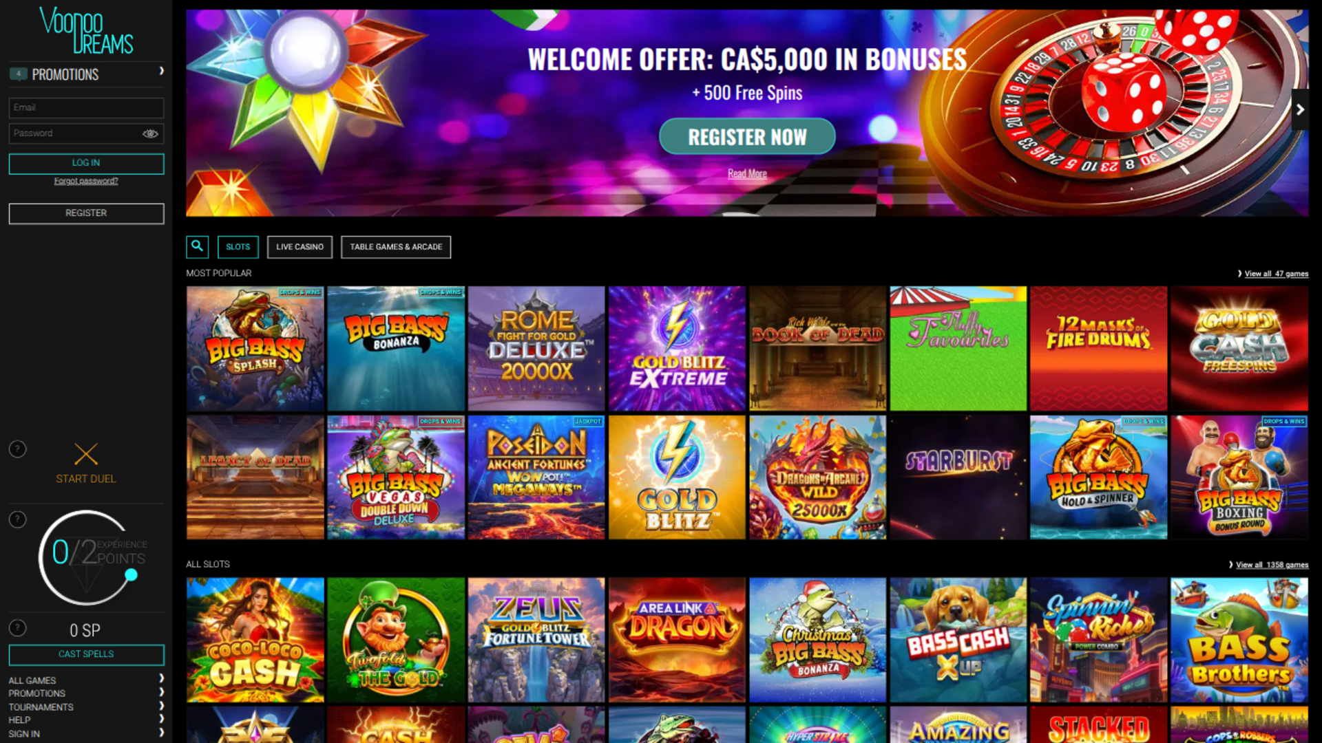 VoodooDreams Casino Desktop Games
