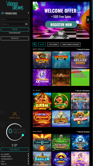VoodooDreams Casino Mobile Games