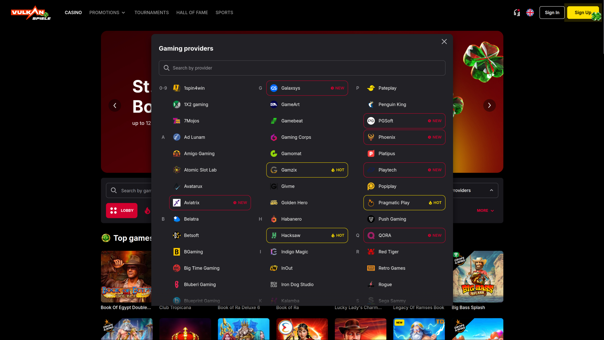 Vulkanspiele Casino Desktop Game Developers
