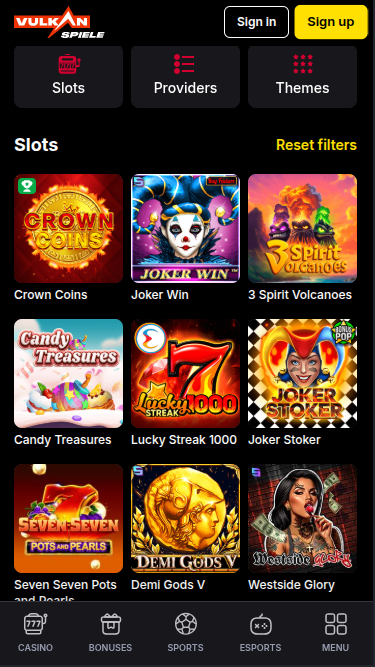 Vulkanspiele Casino Mobile Games