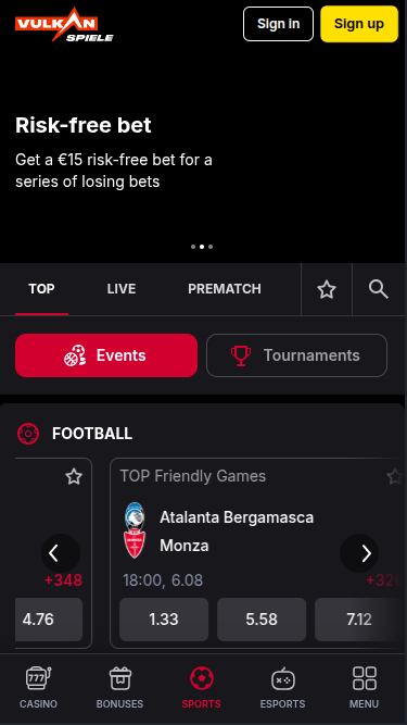 Vulkanspiele Casino Mobile Sports
