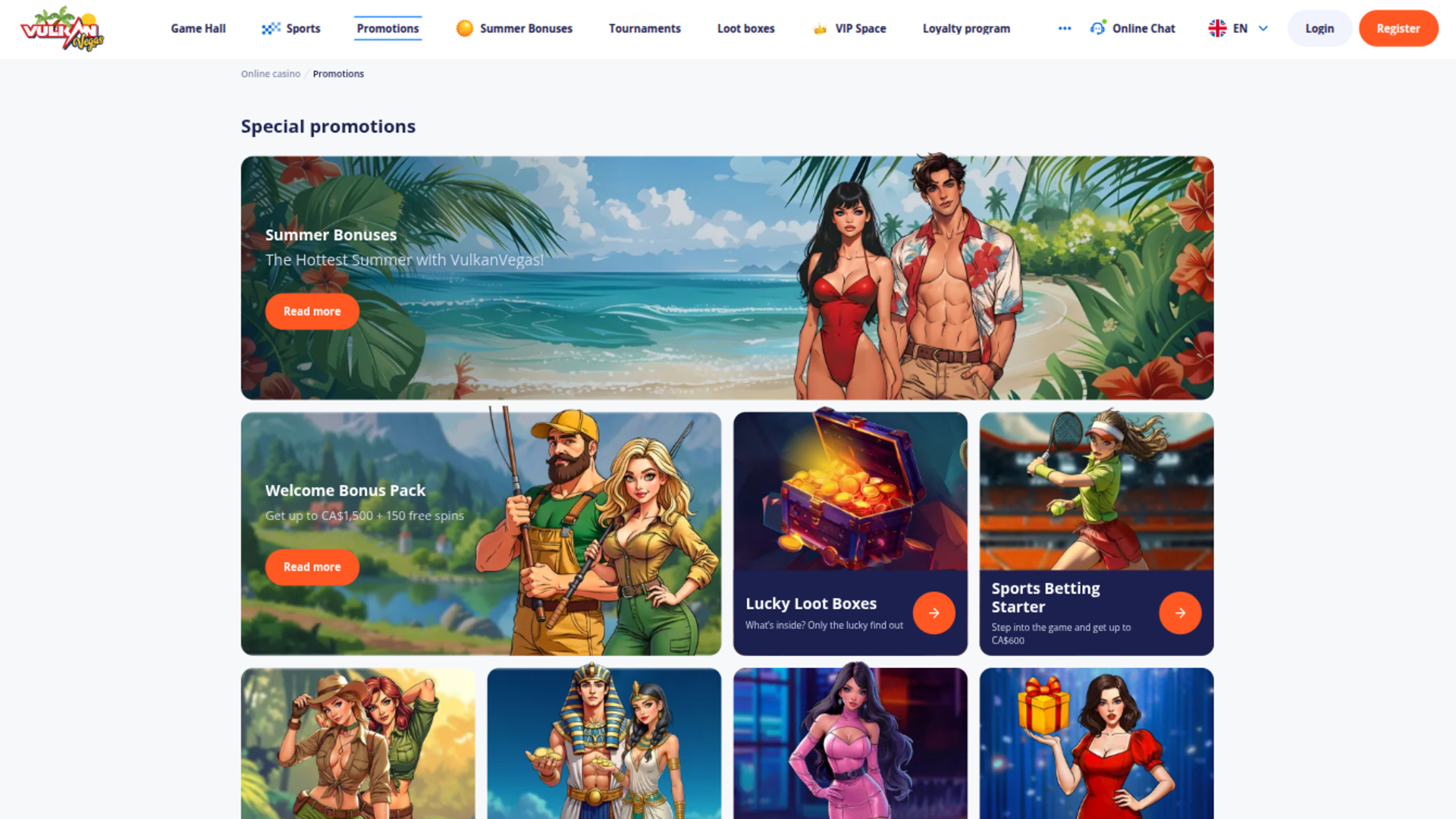 VulkanVegas Casino Desktop Promotions