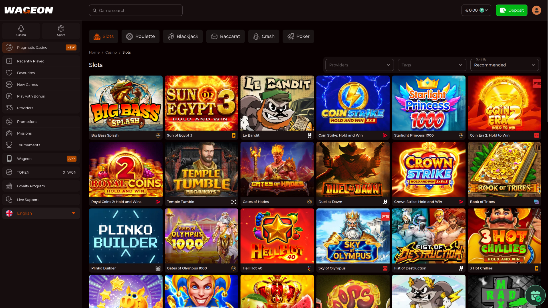 Wageon Casino Desktop Games