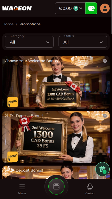 Wageon Casino Mobile Promotions