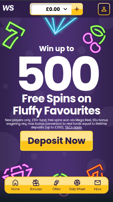 Welcome Slots Casino Homepage Mobile