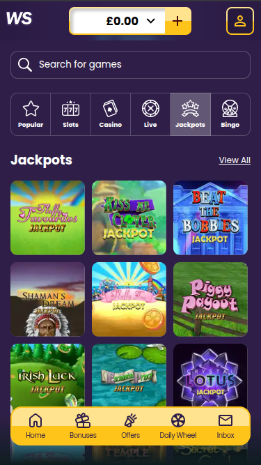 Welcome Slots Casino Jackpot Mobile