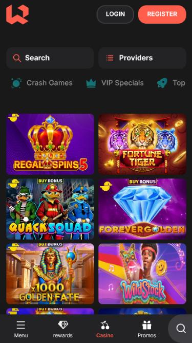 Games screenshot of Wettson Casino for Mobile