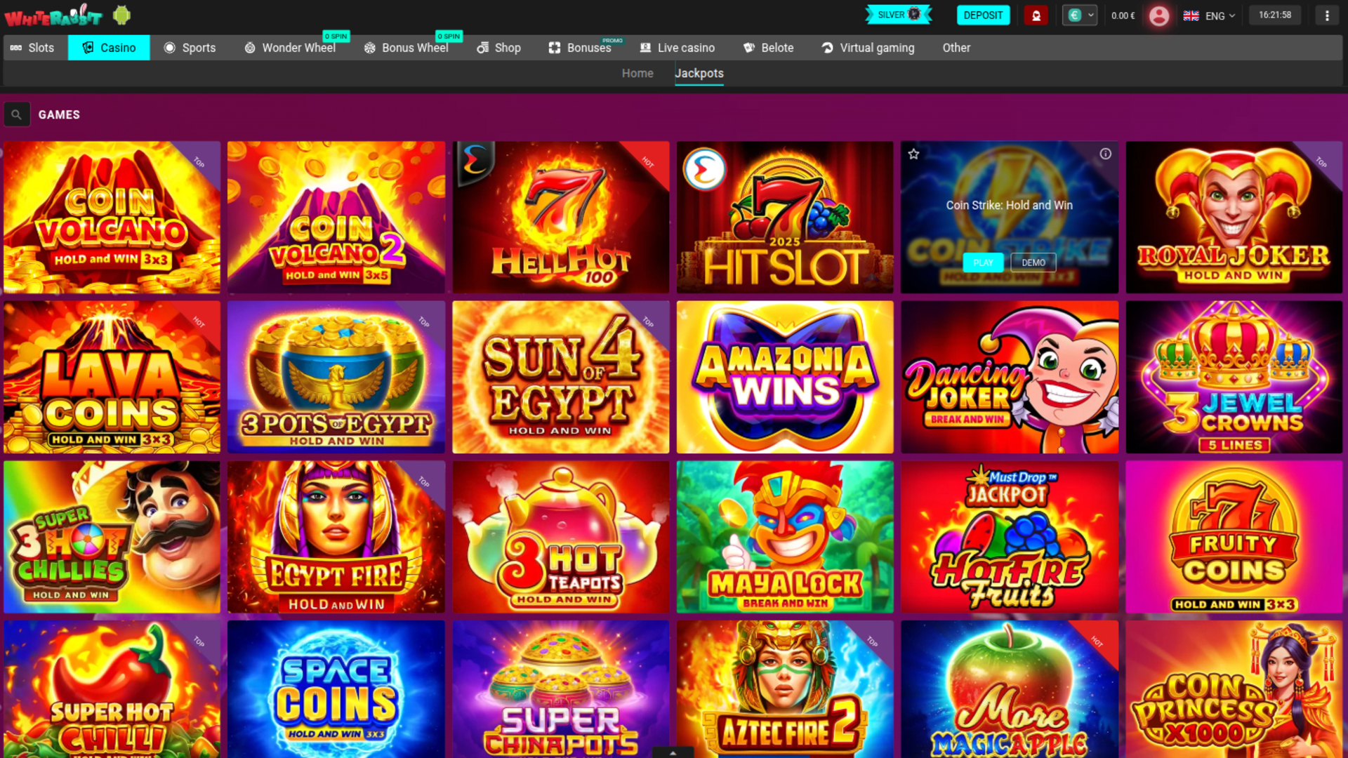 White Rabbit Jackpot Desktop