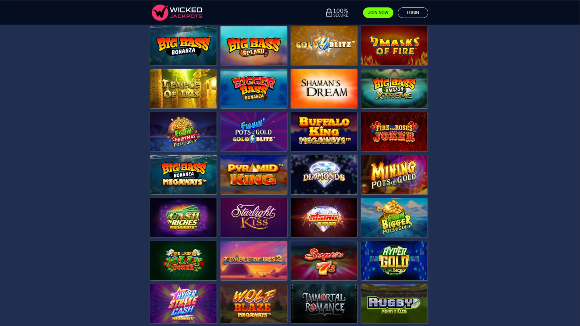 Wicked Jackpots Casino Games Desktop