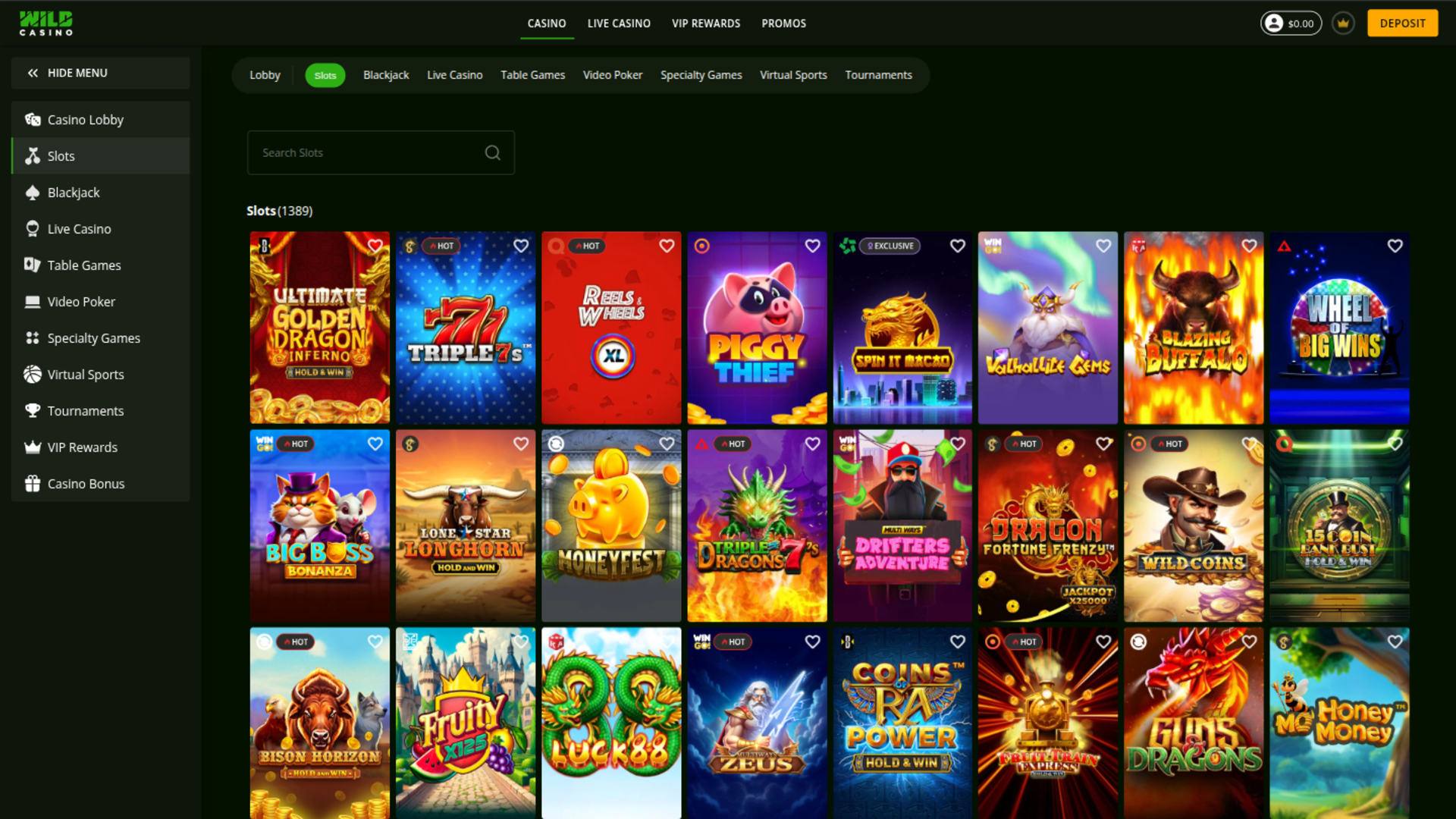 Wild Casino Desktop Games