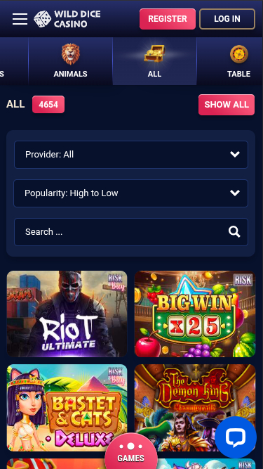 Wild Dice Casino Mobile Games
