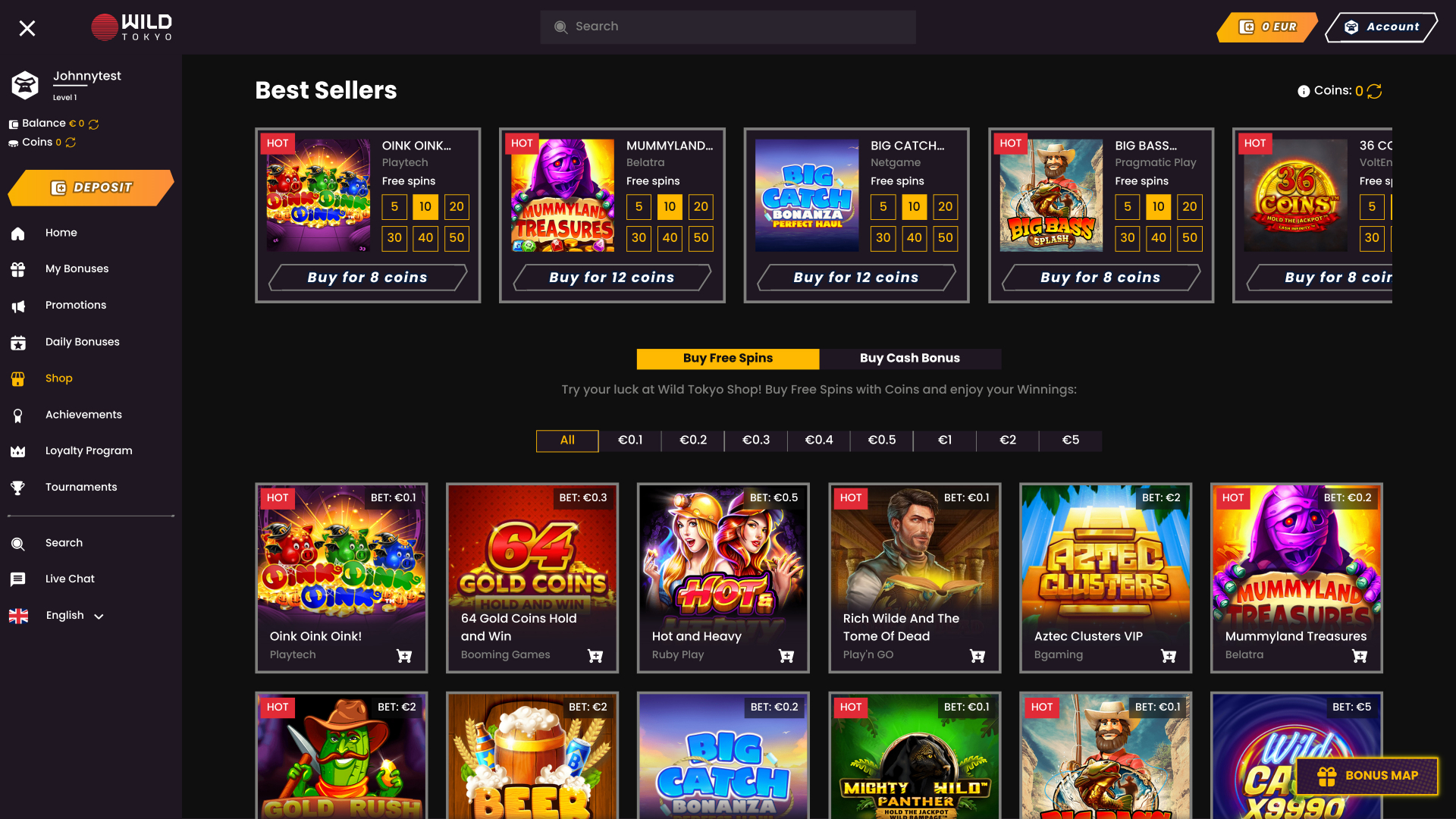 Wild Tokyo Casino Desktop Shop