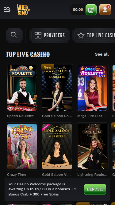 Wildsino Casino Mobile Live Dealer