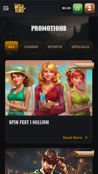 Wildsino Casino Mobile Promotions