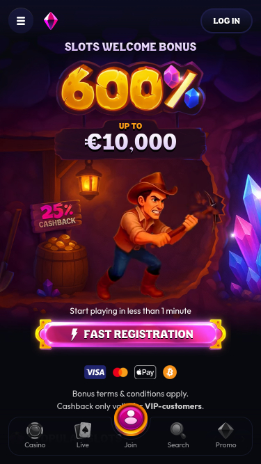 Wildzy Casino Mobile Homepage