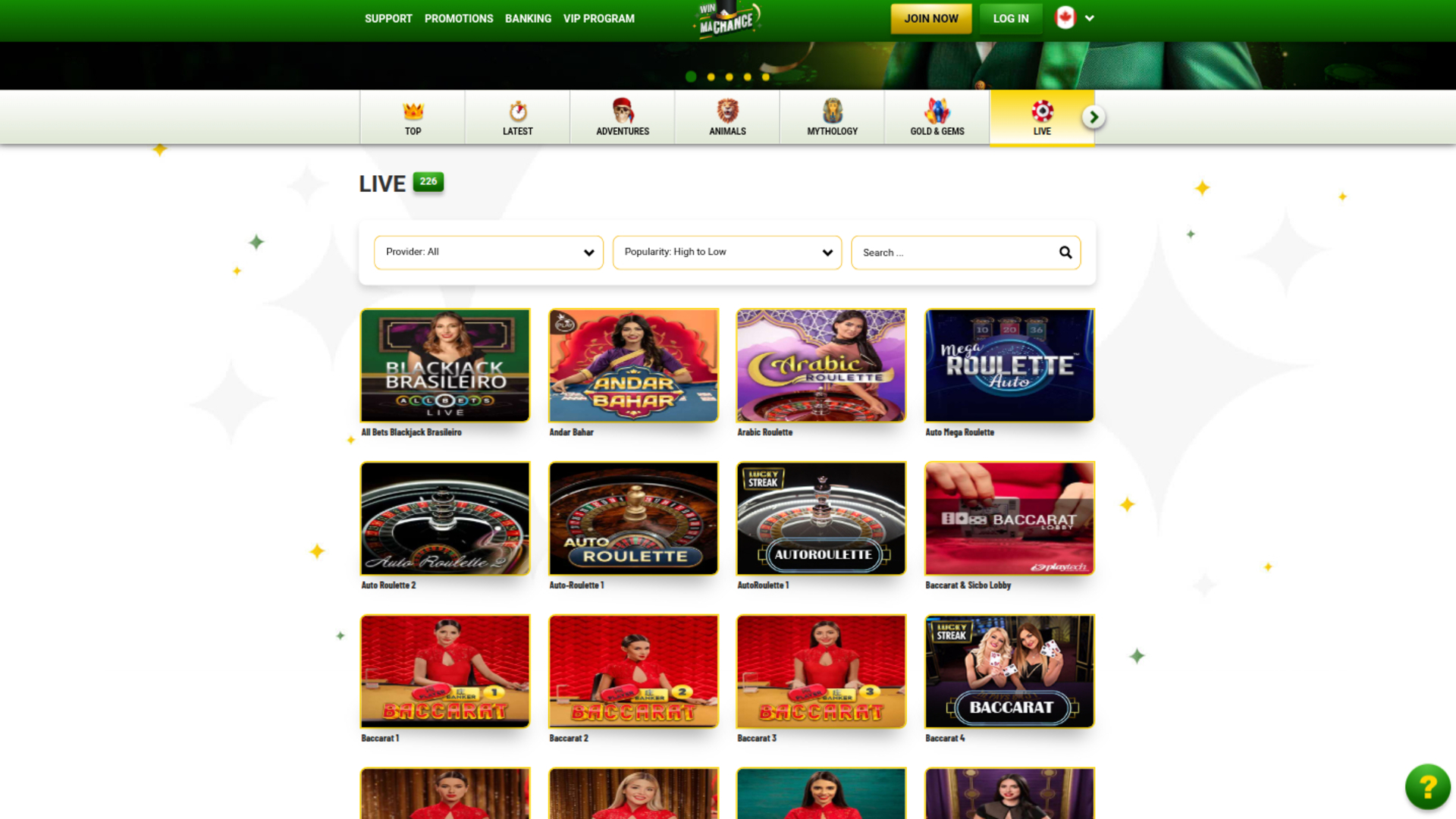 Win Machance Casino Desktop Live Dealer