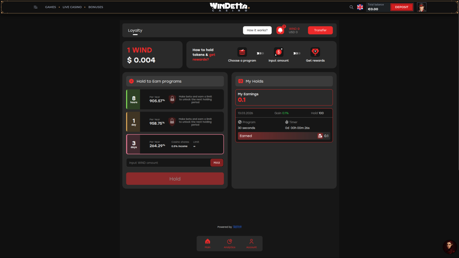 Windetta Casino Desktop Tokens