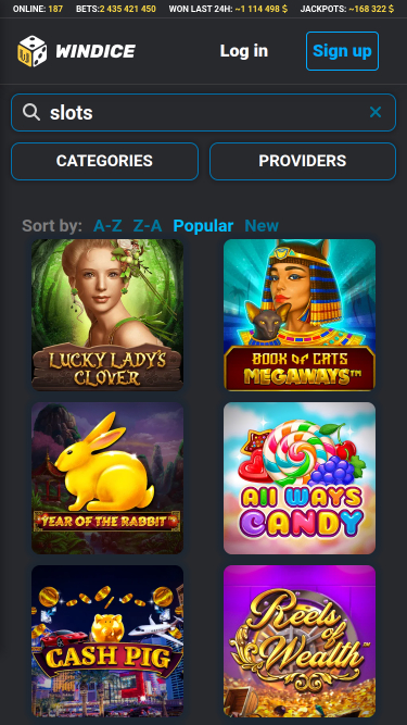 WinDice Casino Mobile Games