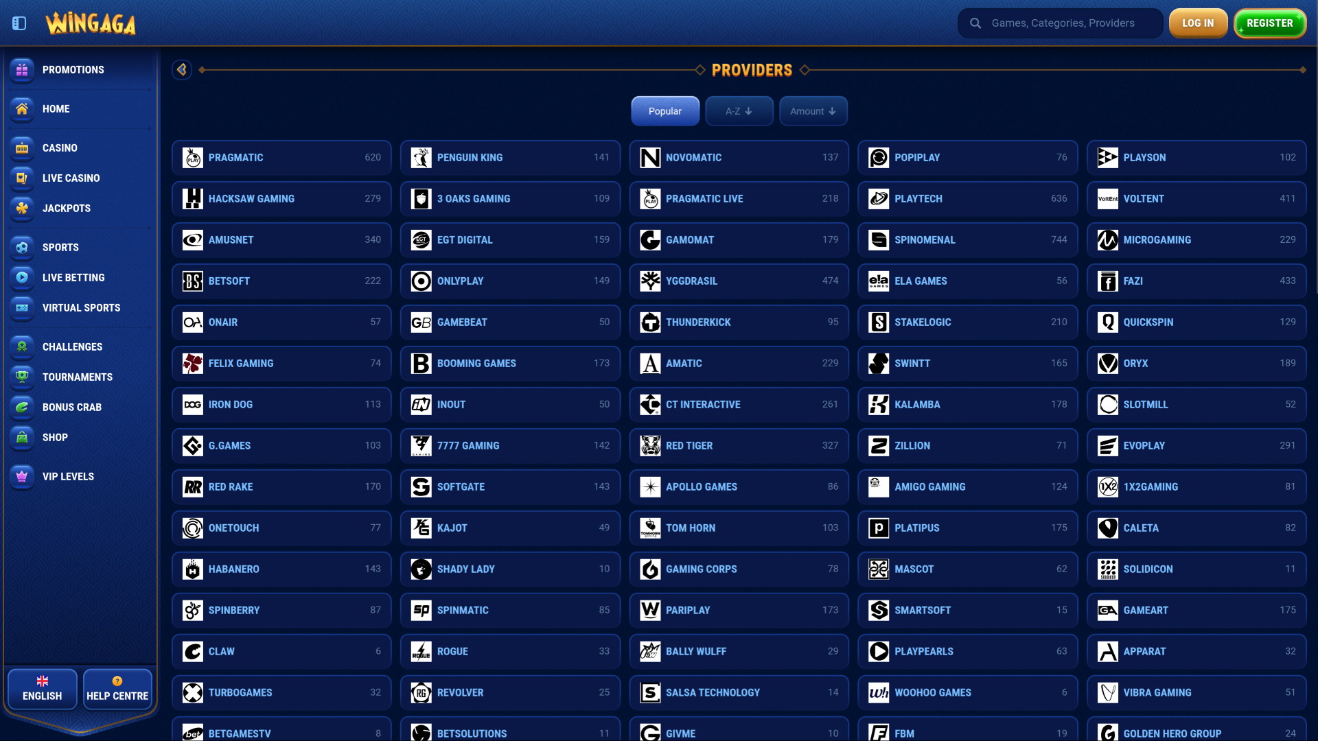 WinGaga Casino Desktop Game Developers