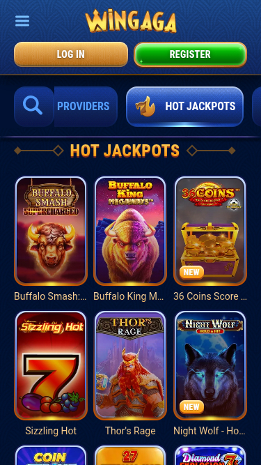 WinGaga Casino Mobile Jackpot