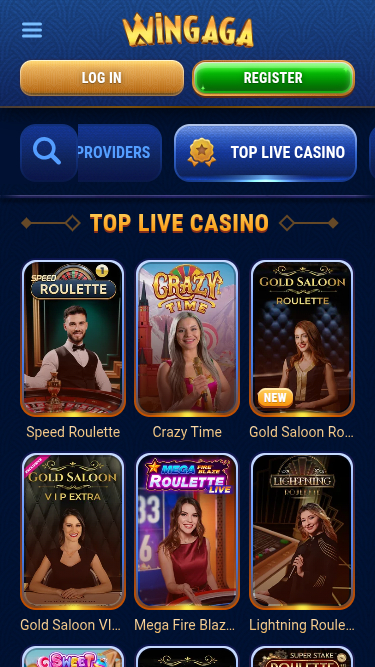 WinGaga Casino Mobile Live Dealer