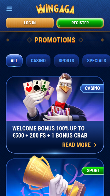 WinGaga Casino Mobile Promotions