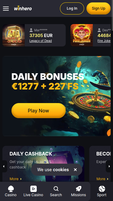 Win Hero Casino: Anmeldebonus ohne Einzahlung für Spieler aus Deutschland