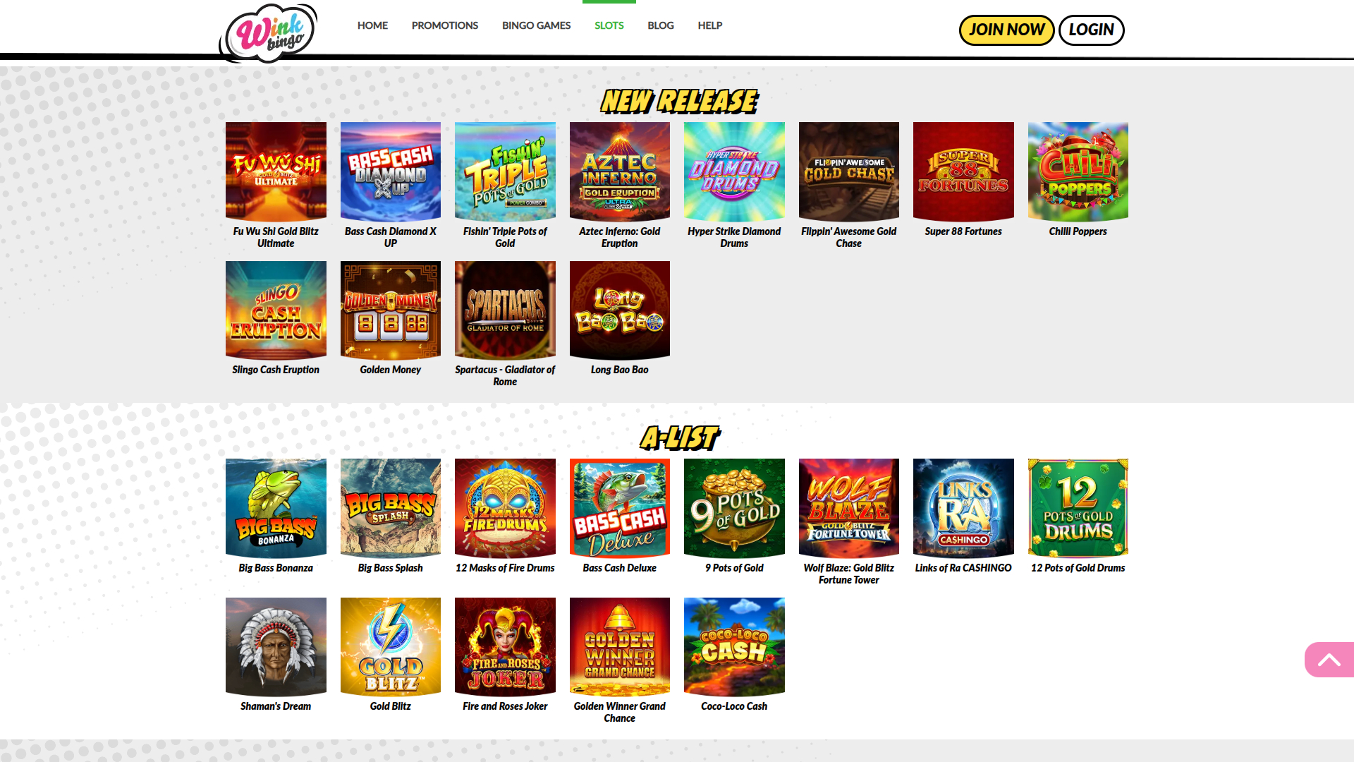 Wink Bingo Casino Desktop Games