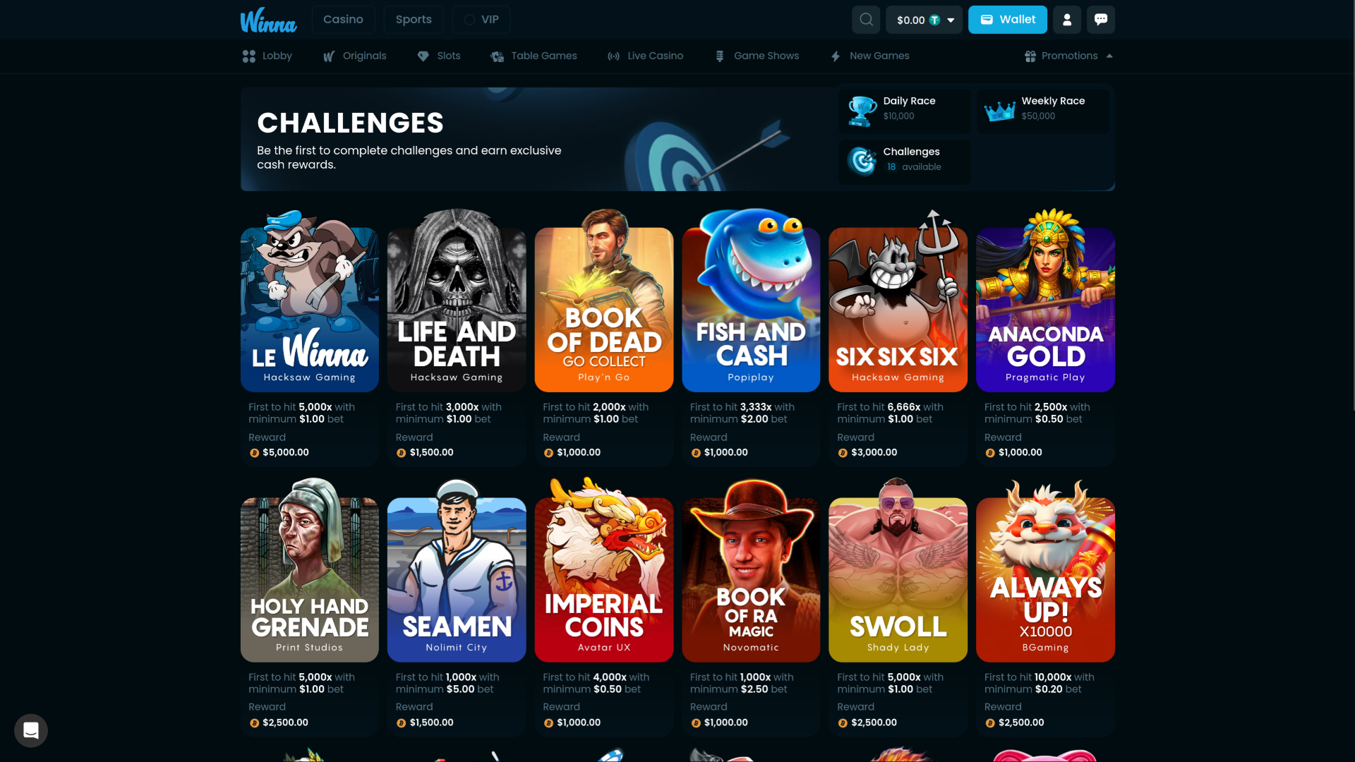 Winna Casino Desktop Promotions