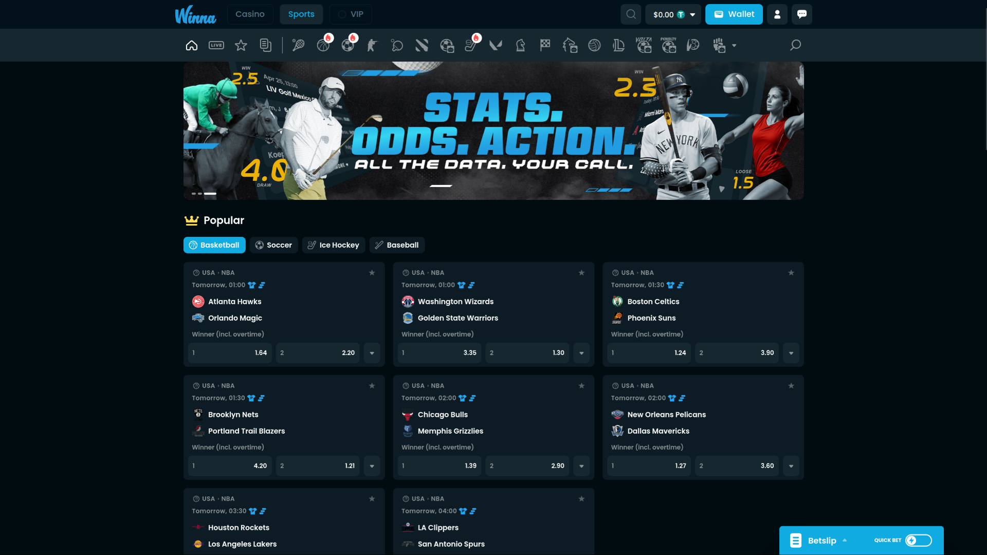 Winna Casino Desktop Sportsbook