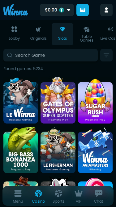 Winna Casino Mobile Games