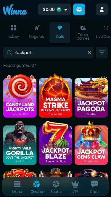 Winna Casino Mobile Jackpot
