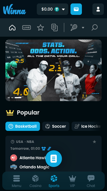 Winna Casino Mobile Sportsbook