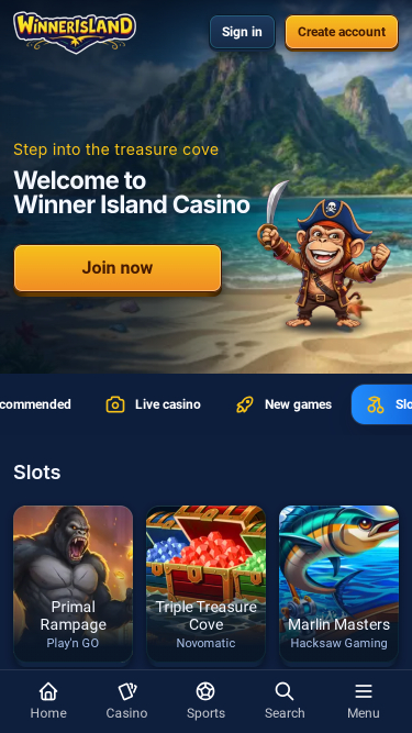 Winner Island Casino Mobile Games