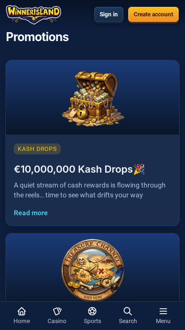 Winner Island Casino Mobile Promotions