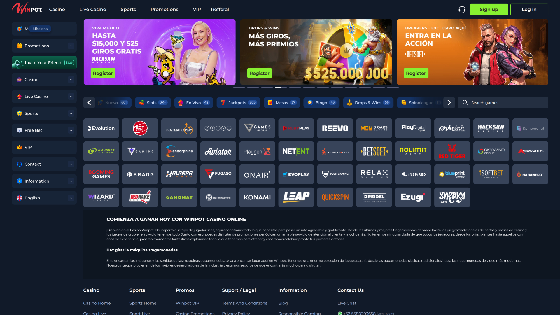 WinPot Casino Desktop Game Developers
