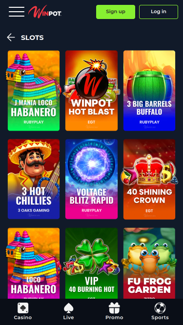 WinPot Casino Mobile Games