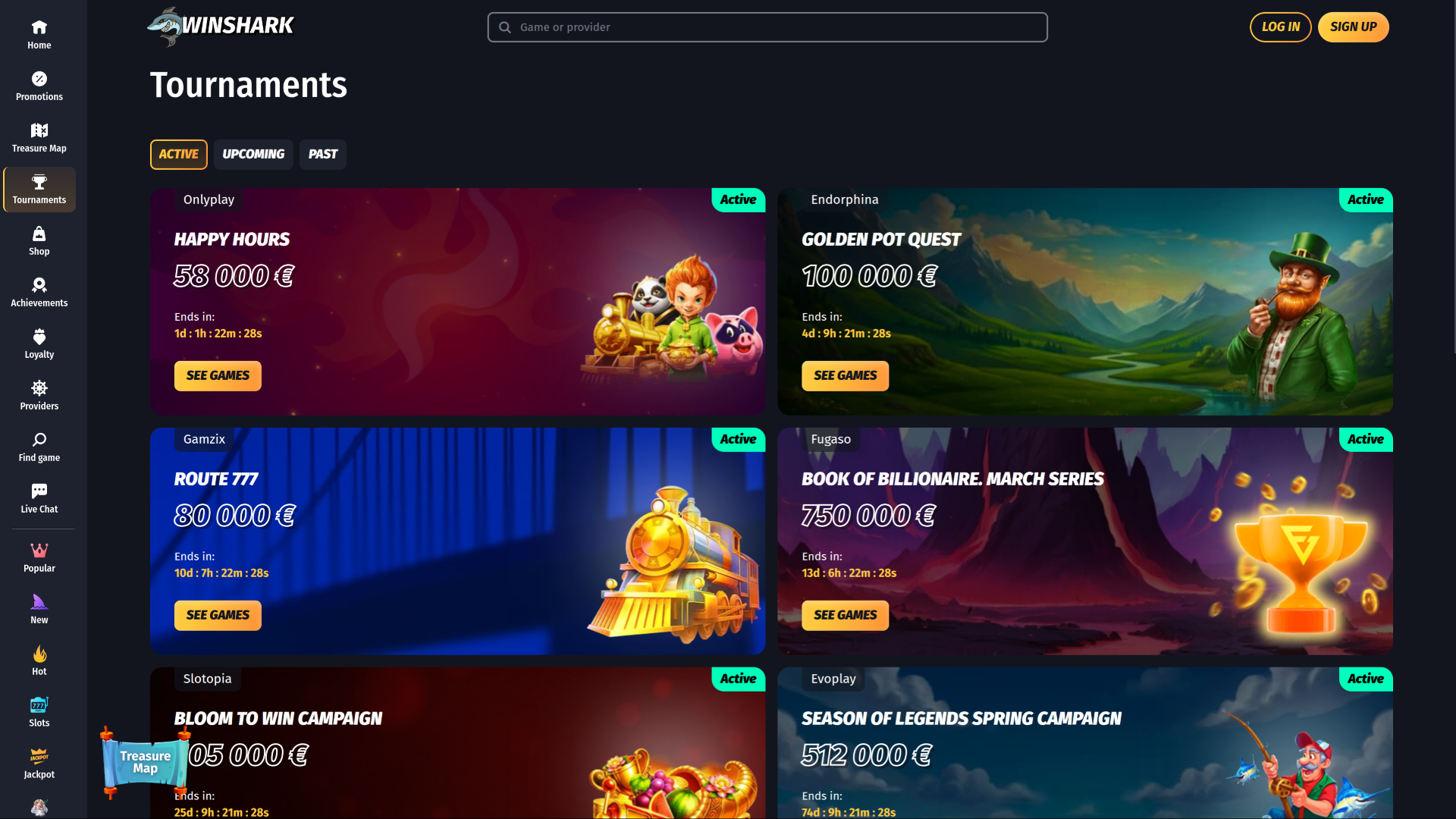 Winshark Casino Desktop Tournaments