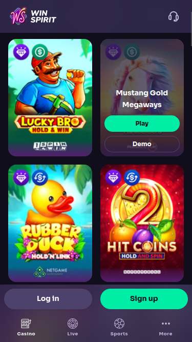 WinSpirit Casino Mobile Jackpot