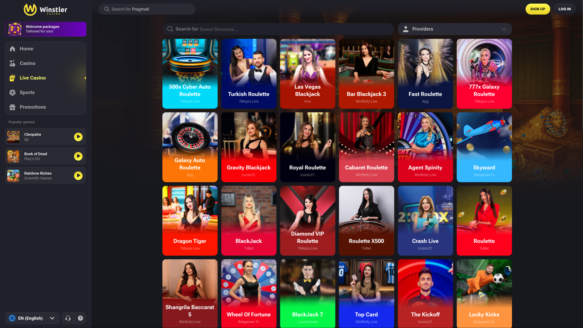 Winstler Casino Desktop Live Dealer