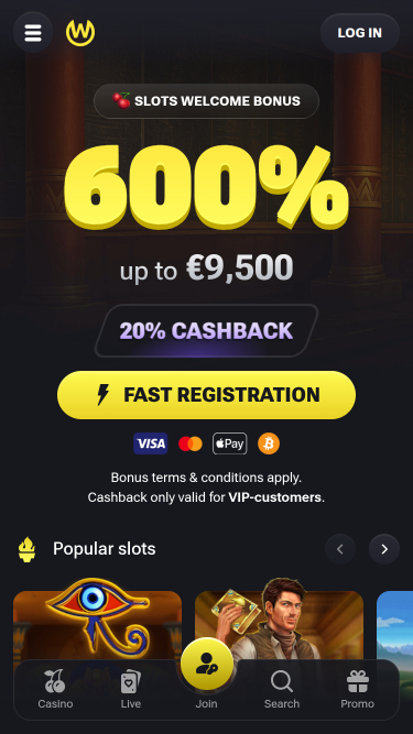 Winstler Casino Mobile Homepage