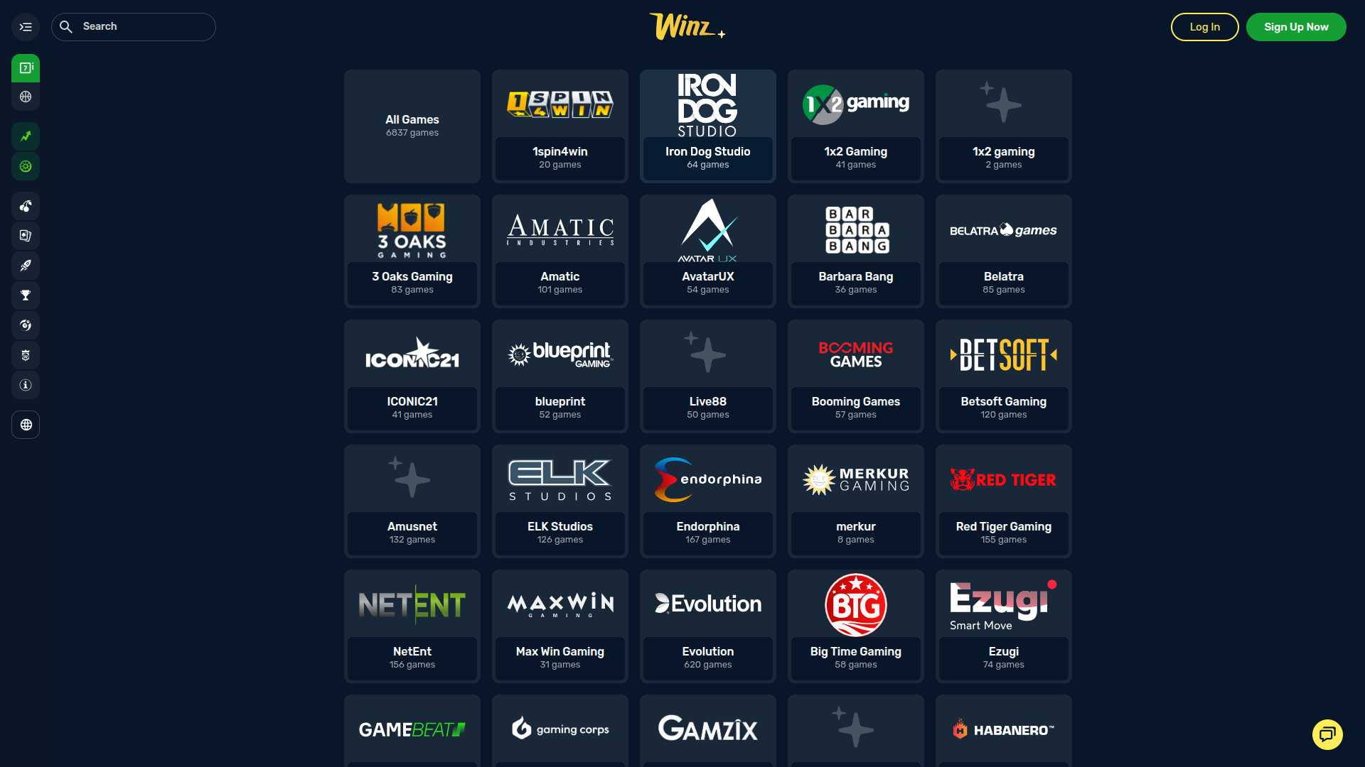 Winz Casino Desktop Game Developers