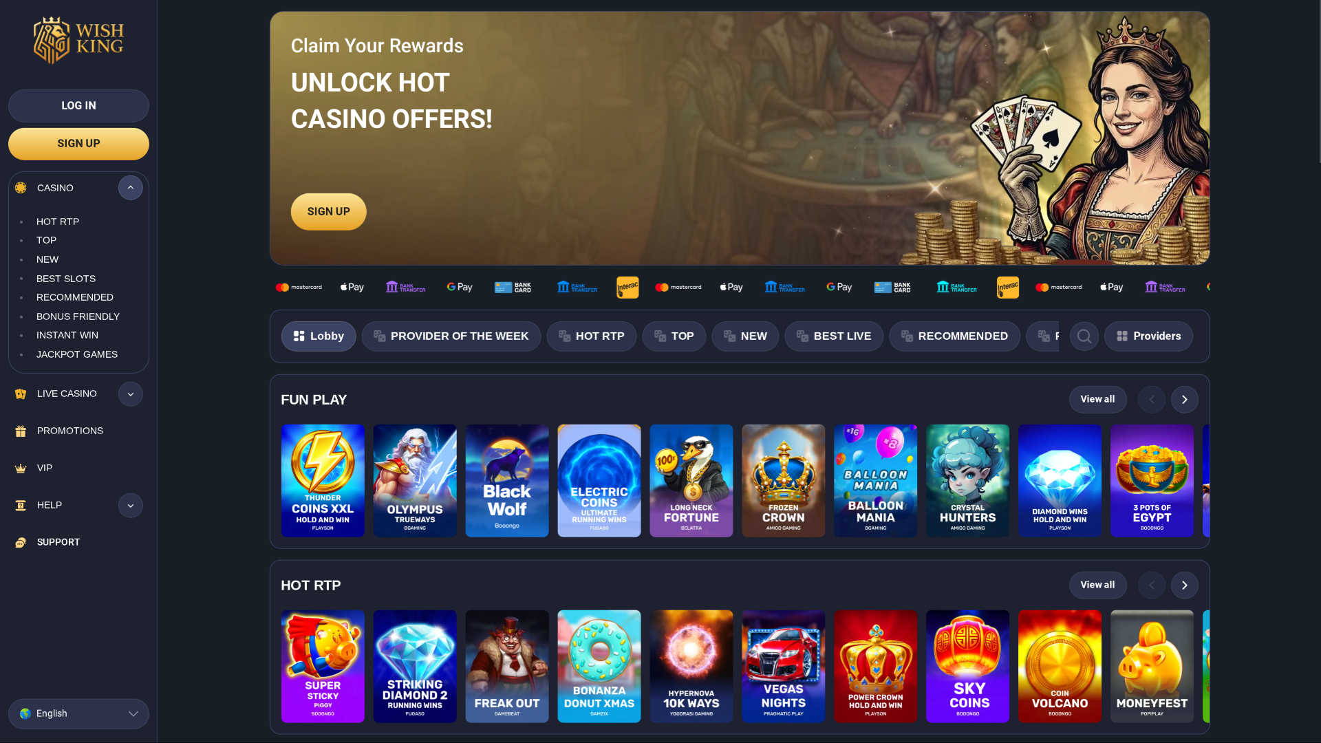 WIshking Casino Desktop Live Dealer