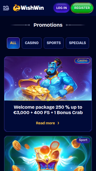 WishWin Casino Mobile Promotions