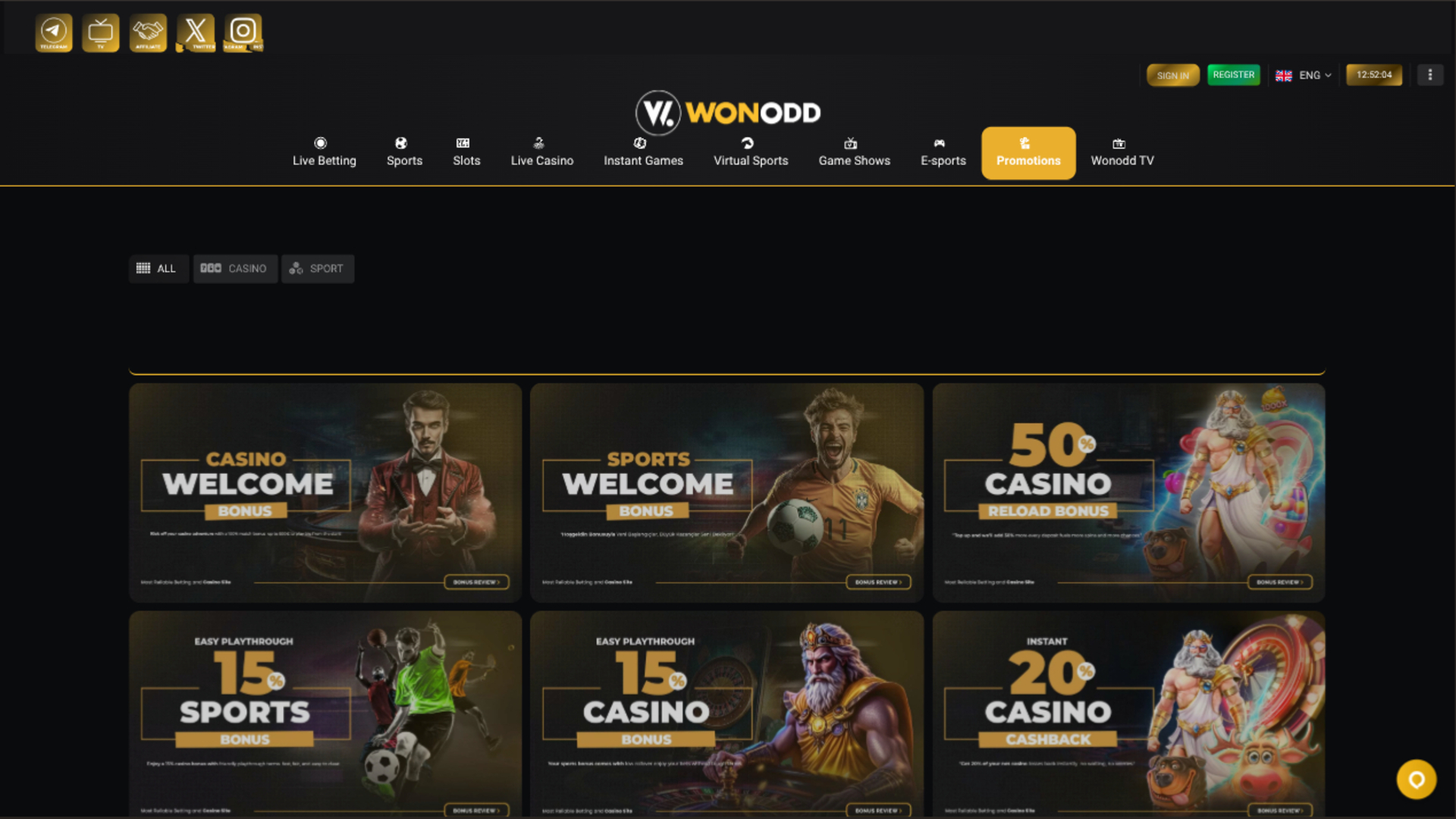 Wonodd Casino Desktop Promotions