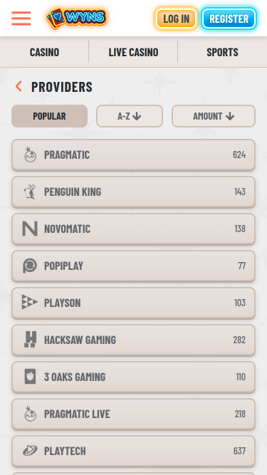 Wyns Casino Mobile Game Developers