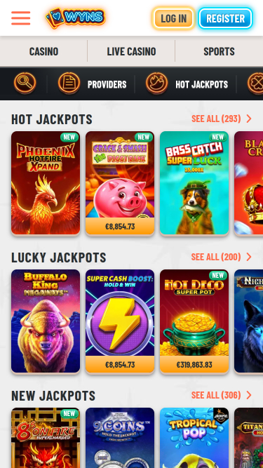Wyns Casino Mobile Jackpot